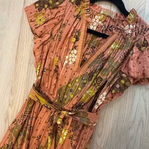 Ulla Johnson Orange and Green Maxi Dress